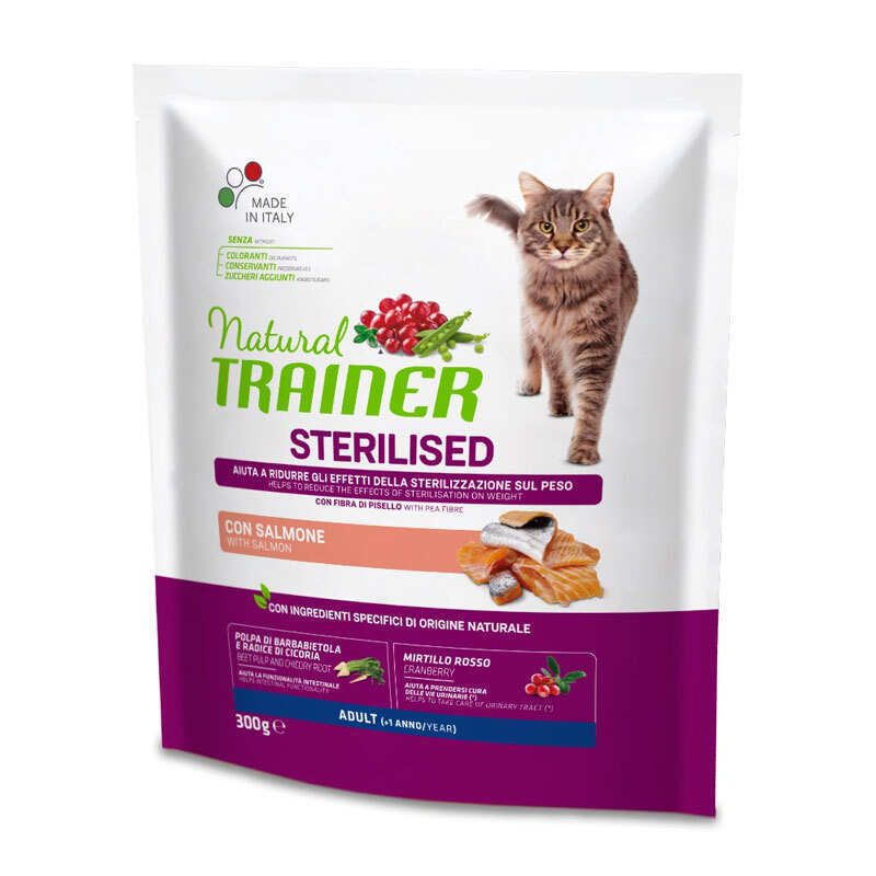 Trainer (Трейнер) Natural Super Premium Adult Sterilised with Salmon - Сухой корм с лососем для взрослых стерилизованных котов (300 г)