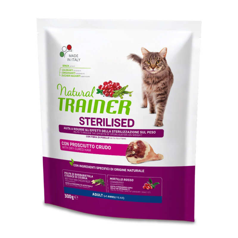 Trainer (Трейнер) Natural Super Premium Adult Sterilised with Dry-cured Ham - Сухой корм с сушеным копченым окороком для взрослых стерилизованных котов (10 кг)