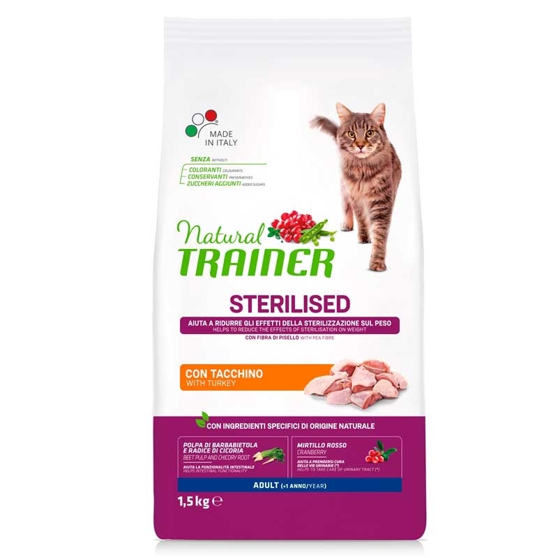 Trainer (Трейнер) Natural Super Premium Adult Sterilised with fresh White Meats - Сухой корм с белым мясом для взрослых стерилизованных котов (3 кг)