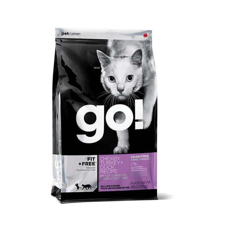 GO! (Гоу!) FIT + FREE - Беззерновой корм для котят и кошек - 4 вида мяса: курица, индейка, утка и лосось (7,26 кг)