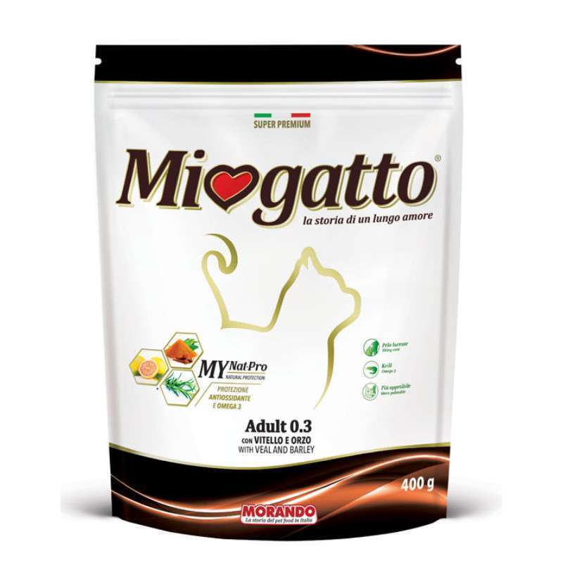 Miogatto (Миогатто) Adult 0.3 Veal - Сухой корм с телятиной и ячменем для взрослых котов (10 кг)