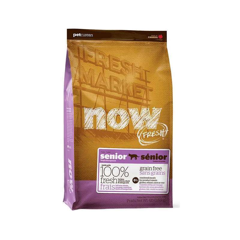 NOW! NOW FRESH™ (Нау Фреш) Grain Free Senior Cat Recipe Контроль веса - Сухой беззерновой корм с индейкой, уткой и лососем для стареющих котов и кошек (3,63 кг)
