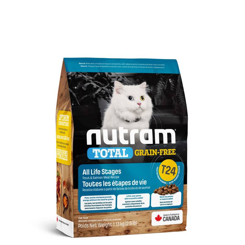Nutram (Нутрам) T24 Total Grain-Free Salmon &amp;amp; Trout Cat - Сухой корм с лососем и форелью для котов (340 г)