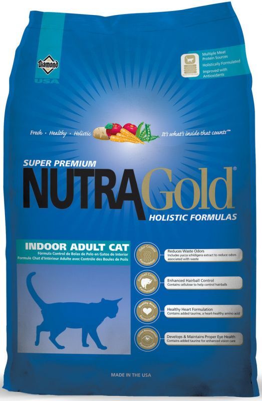 Nutra Gold (Нутра Голд) Indoor Adult Cat - Сухой корм с цыпленком для взрослых кошек, способствует выведению комков шерсти (1 кг)