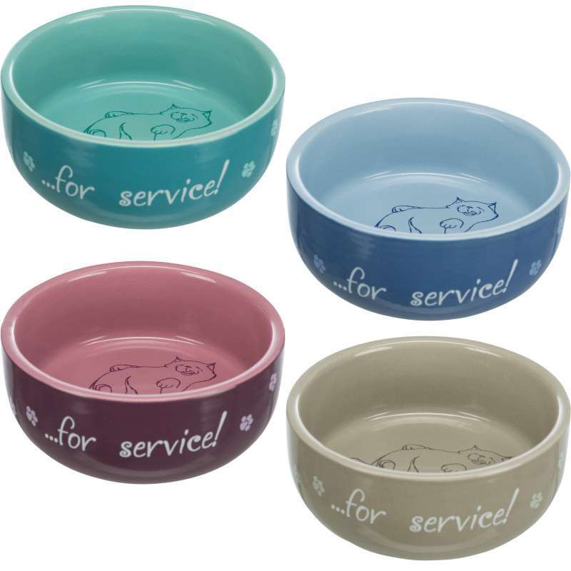 Trixie (Трикси) Thanks for Service - Миска керамическая для кошек с рисунком и надписью (300 мл/15 см)