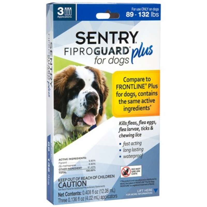 Sentry (Сентри) FiproGuard Plus - Противопаразитарные капли Фипрогард Плюс от блох и клещей для собак, 1 пипетка (40-60 кг)