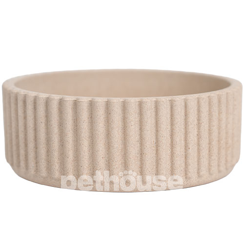 Pethouse Рифлена Миска Bamboo Groove для котів та собак, бежева