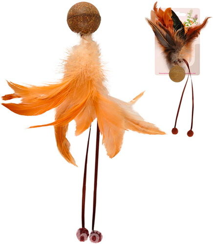 Flamingo Catnip Ball & Feather М'ячик з пір'ям і котячою м'ятою для котів