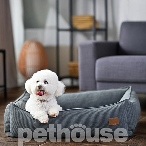 Noble Pet Albert Velvet Gray М'який лежак з бортами для собак і котів