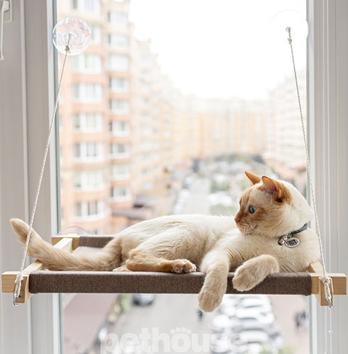 PetJoy Лежанка-гамак на вікно для котів White Beige