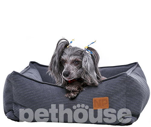 Noble Pet Henry Velvet Grey М'який лежак з бортами для собак і котів