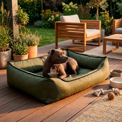 Вулична лежанка для великих собак BOSYAK Outdoor Waterproof 110x85 Хакі (20-35 кг)
