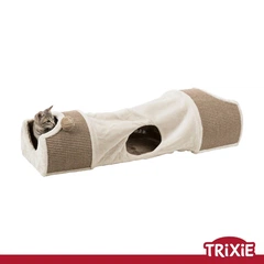 Trixie TX-43004 тунель - драпак з 2 - ма печерами, плюш/сизаль, 110х30х38 см, св-сірий/коричн