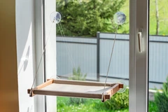 Лежак-гамак на вікно для котів PetJoy wbrown1beige