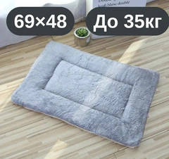 Solve М’який плюшевий килимок-лежанка для котів та собак сірий, теплий двосторонній матрацик, 69×48, до 35 кг, KT8001154