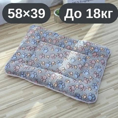 Solve М’який плюшевий килимок-лежанка для котів та собак сірий з лапками, теплий двосторонній матрацик, 58×39, до 18 кг, KT8001183