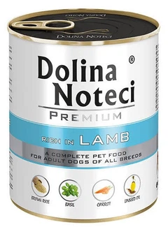 Упаковка вологого корму для собак з ягням Dolina Noteci Premium 12 шт*800 г