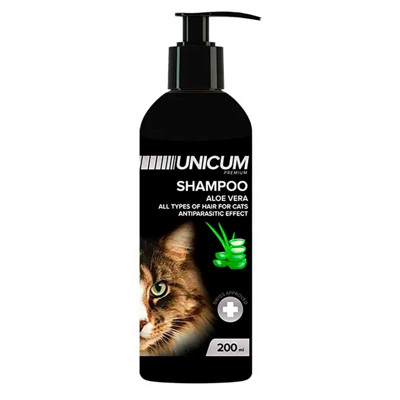 Unicum (Уникум) Premium All Types of Hair for Cats - Универсальный фитошампунь Алоэ вера с противопаразитарным эффектом для котов (15 мл)