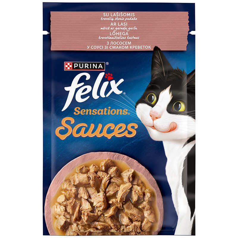 Felix Вологий корм (шматочки в желе) з риба лосось для котів