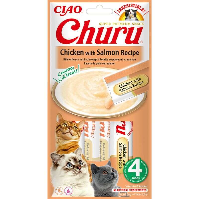 Inaba Ласощі Churu котов сливочный з курка лосось для котів