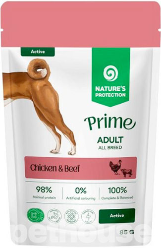Nature's Protection Prime Active Adult Dog with Chicken and Beef — Вологий корм для собак