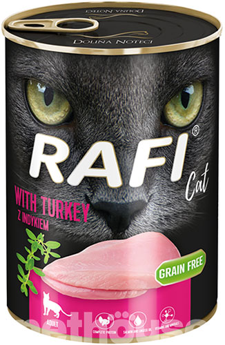 Dolina Noteci Rafi Cat Cans Adult with Turkey — Вологий корм для котів