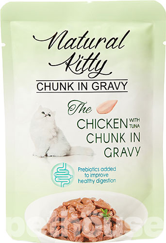 Natural Kitty Вологий корм (шматочки в соусі) з курка м'ясо та м'ясні субпродукти риба для котів