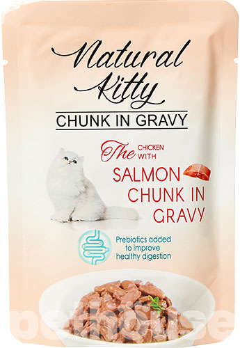 Natural Kitty Вологий корм (шматочки в соусі) з курка риба для котів