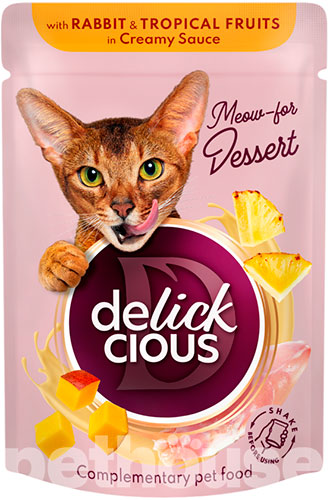 Delickcious Вологий корм (шматочки в соусі) з інші джерела м'ясо та м'ясні субпродукти кролик для дорослих котів