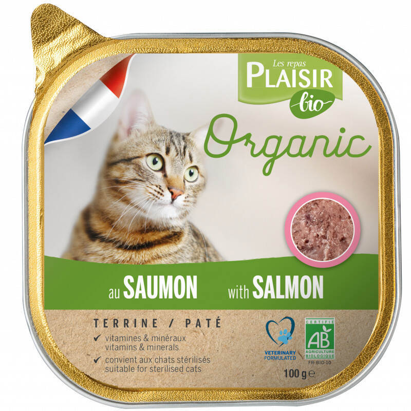 Plaisir Паштет з м'ясо та м'ясні субпродукти риба лосось для дорослих котів