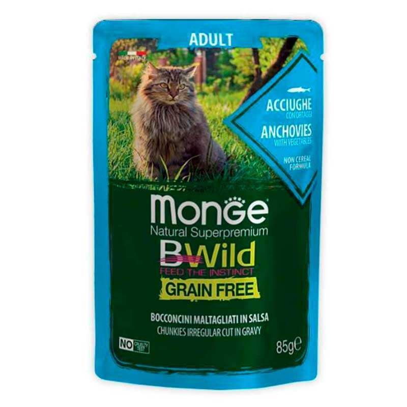 Monge Вологий корм (шматочки в соусі) з м'ясо та м'ясні субпродукти риба індичка для дорослих котів