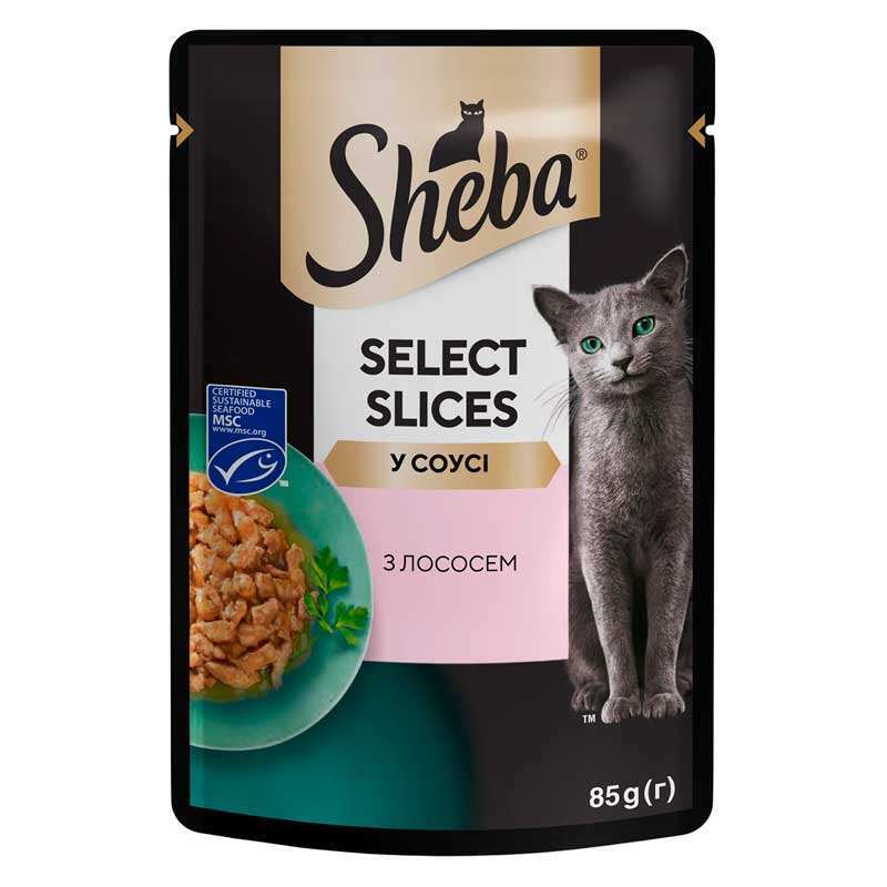 Sheba Вологий корм (шматочки в соусі) з риба лосось для котів