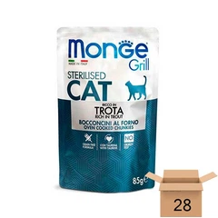 Monge Вологий корм (шматочки в желе) з м'ясо та м'ясні субпродукти свинина риба кролик форель для дорослих котів