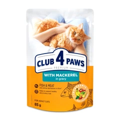 Club 4 Paws Вологий корм (шматочки в соусі) з риба макрель для дорослих котів