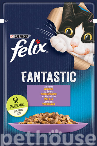 Felix Вологий корм (шматочки в желе) з ягнятиною для котів