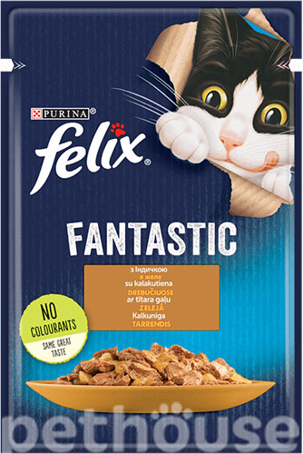 Felix Вологий корм (шматочки в желе) з індичкою для котів