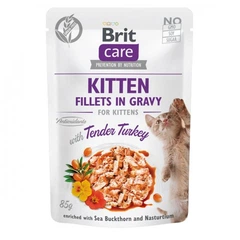 Brit Care Вологий корм (шматочки в соусі) з курка м'ясо та м'ясні субпродукти індичка для кошенят