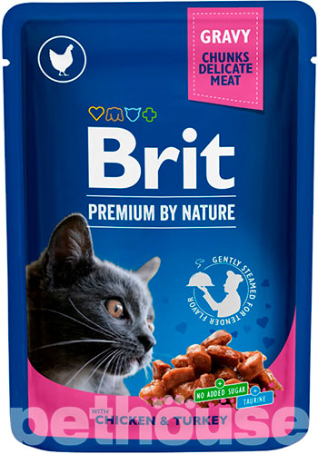 Brit Premium Корм з курка м'ясо та м'ясні субпродукти індичка для котів