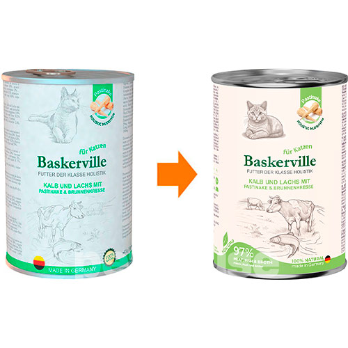 Baskerville Корм з м'ясо та м'ясні субпродукти риба телятина лосось для дорослих котів