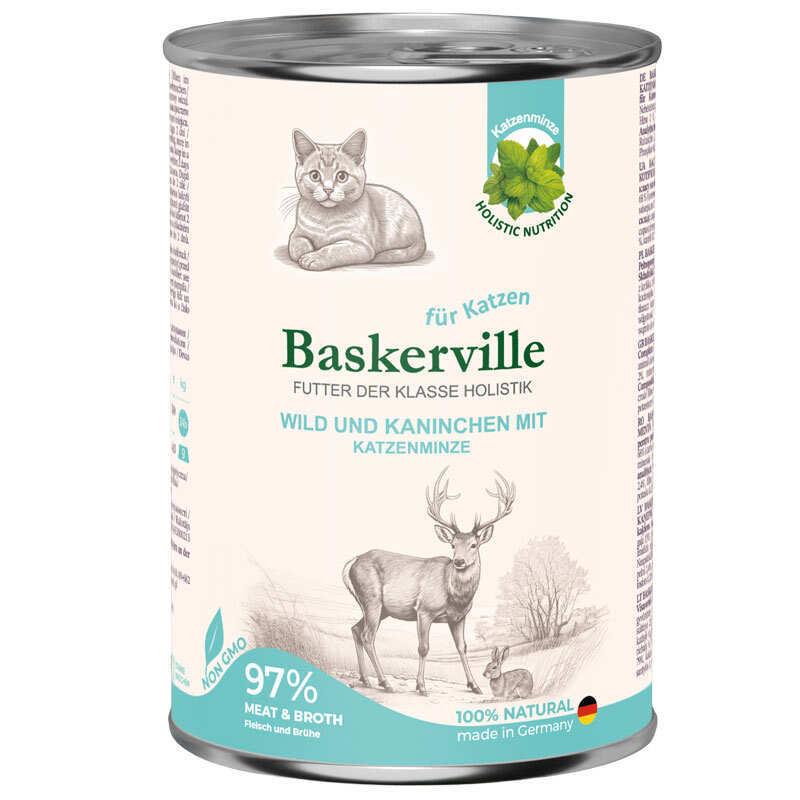 Baskerville Корм з м'ясо та м'ясні субпродукти оленина кролик для дорослих котів