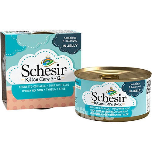 Schesir Вологий корм (шматочки в желе) з риба тунець для кошенят
