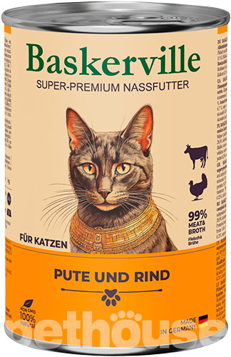 Baskerville Корм з м'ясо та м'ясні субпродукти індичка яловичина для котів