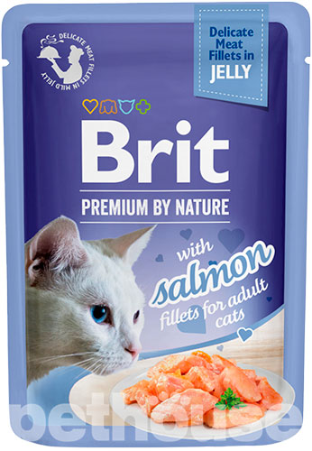 Brit Premium Вологий корм (шматочки в желе) з лососем для котів