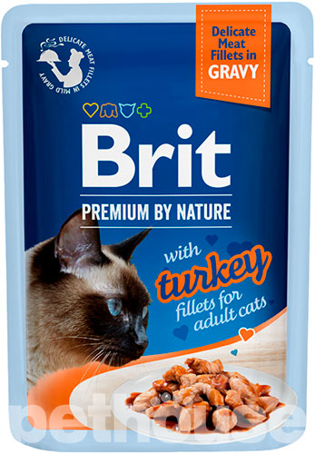 Brit Premium Вологий корм (шматочки в соусі) з індичкою для котів