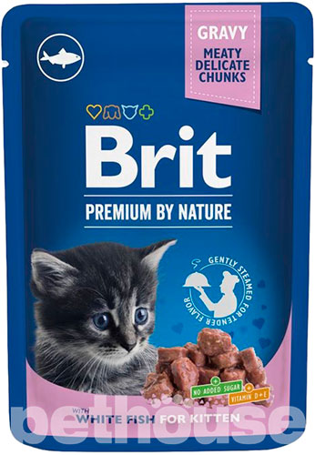 Brit Premium Вологий корм (шматочки в соусі) з м'ясо та м'ясні субпродукти риба для кошенят