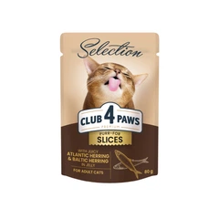 Club 4 Paws Вологий корм (шматочки в желе) з риба оселедець для дорослих котів
