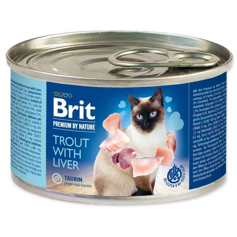 Brit Premium Корм з м'ясо та м'ясні субпродукти риба форель для дорослих котів