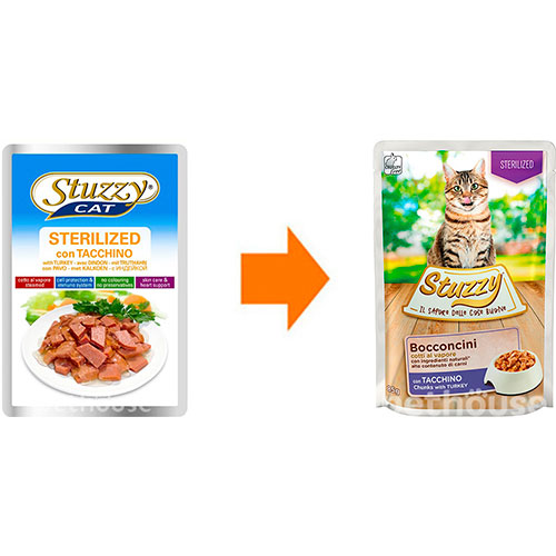 Stuzzy Вологий корм (шматочки в соусі) з м'ясо та м'ясні субпродукти індичка для котів