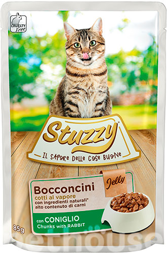 Stuzzy Вологий корм (шматочки в желе) з м'ясо та м'ясні субпродукти кролик для котів
