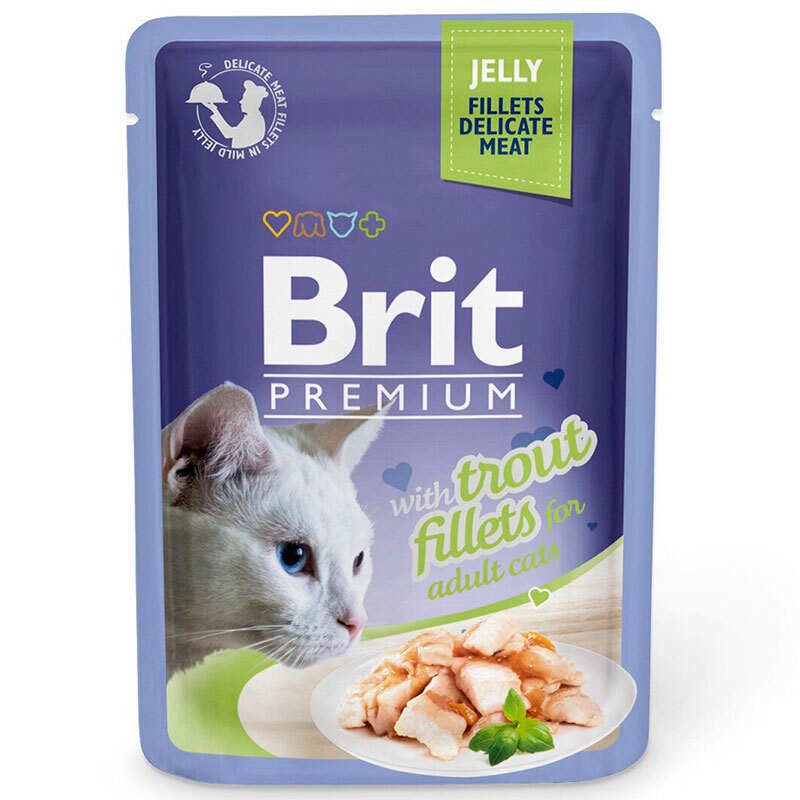Brit Premium Вологий корм (шматочки в желе) з м'ясо та м'ясні субпродукти риба для котів